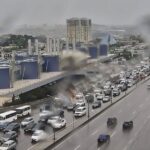 Bakının yağışlı yollarında tıxac müşahidə edilir - SİYAHI